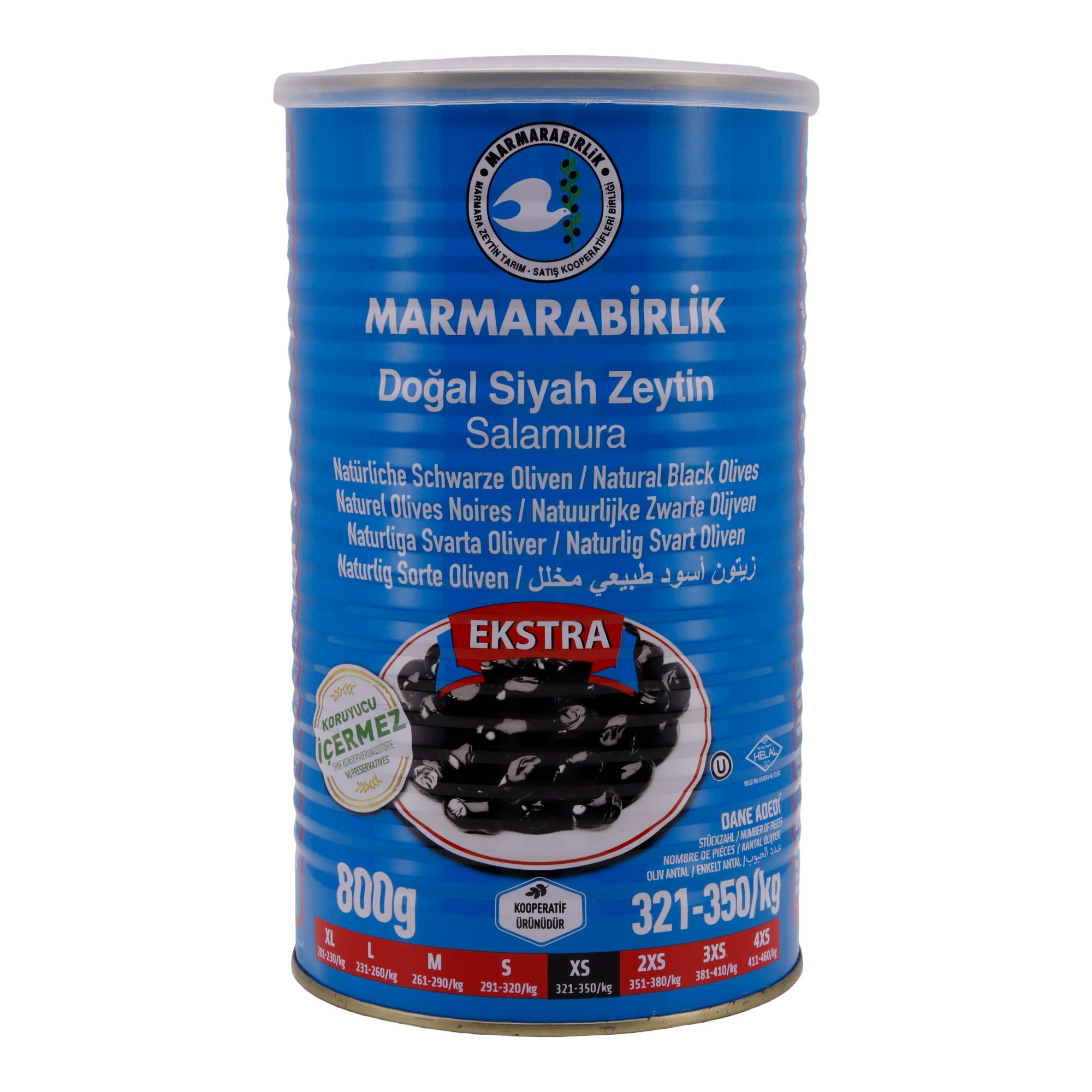 Schwarze Oliven Marmarabirlik | Natürliche schwarze Oliven | Extra Qualität, ohne Konservierungsstoffe | 800 g MARMARABIRLIK